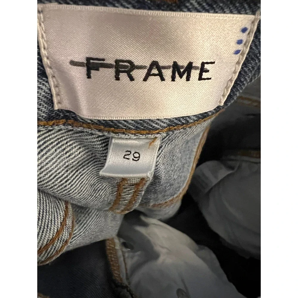 Frame The‎ Lax Mid-Rise Relaxed Flare Jeans Alderton Raw Fray Size 29 NWT NEW